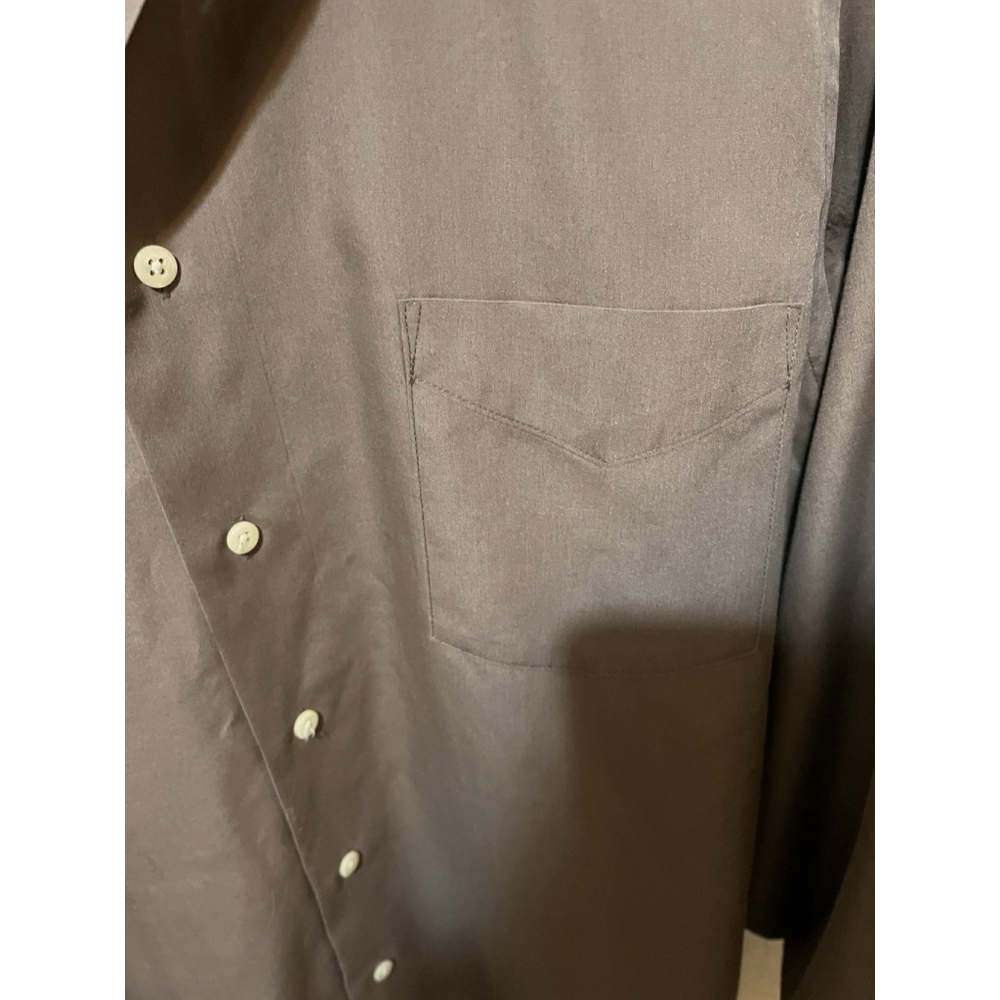 Men's Van Heusen dress Shirt button cuffs, Olive Green, 16 32/33GUC - Picture 2 of 9